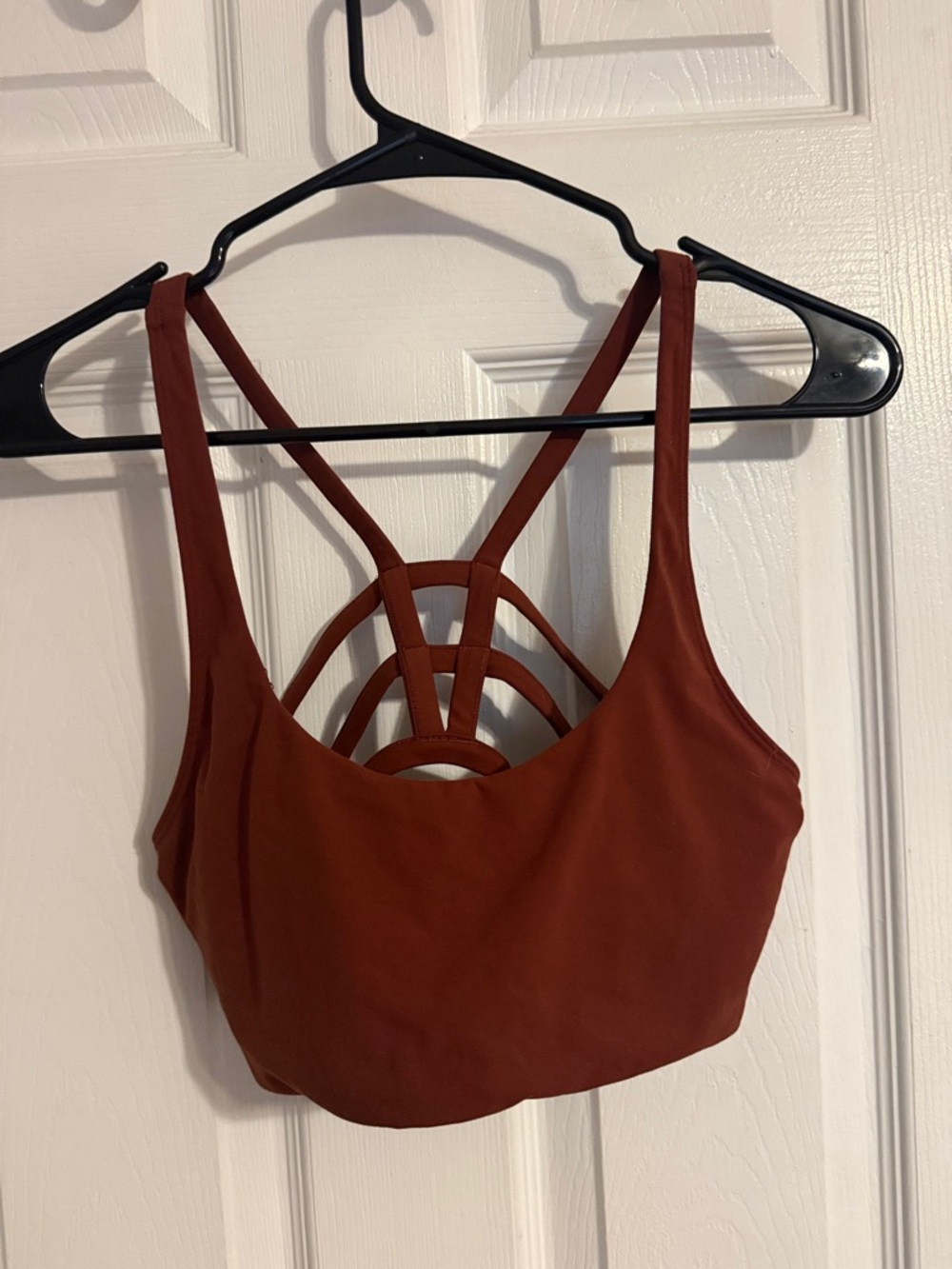 Vuori Rust Red Strappy Sports Bra